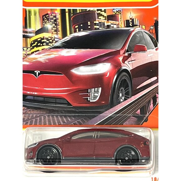 Matchbox Car Tesla Model X Red Toy Vehicle Collection Race Cars 1 64 Kids Gift - Picture 2 of 7